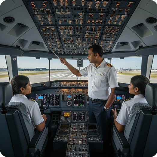 Pilot in Cockpit